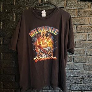 Vintage Milwaukee vibrator biker T-shirt size XL